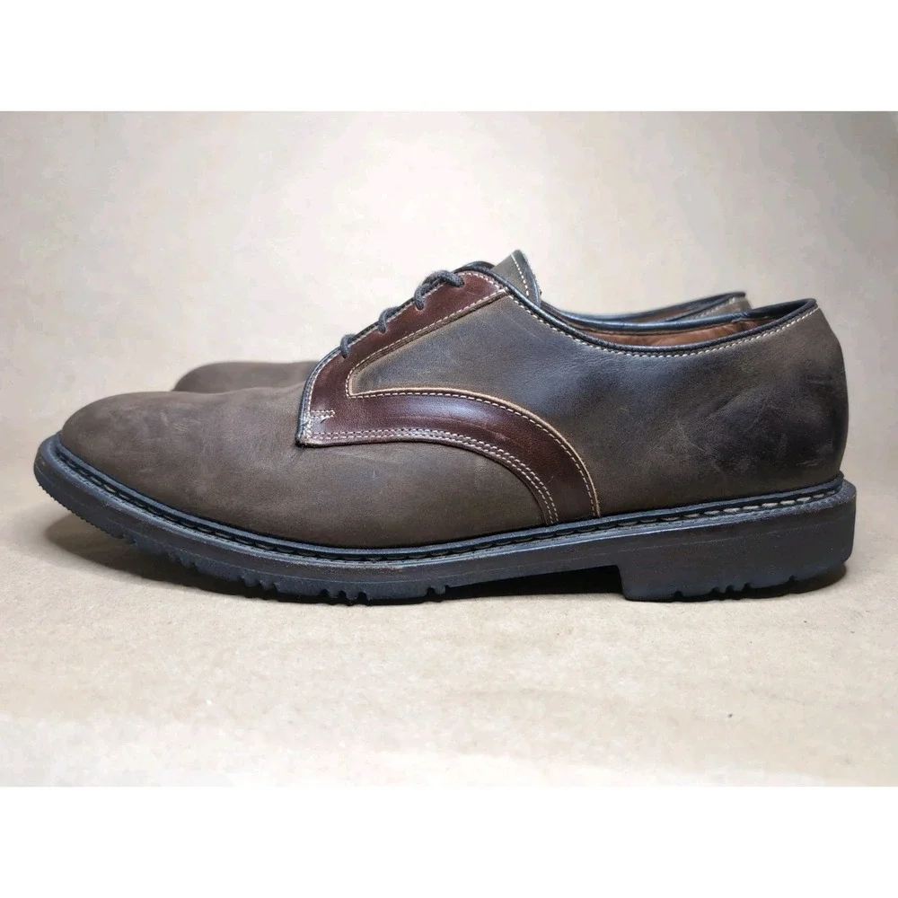 Allen Edmonds Men's 11.5D Berkshire Brown Leather Nubuck Casual Derby Shoes